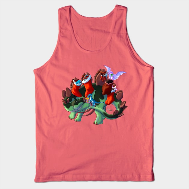 HoliDinos: Stuffing Stegosaurus Stockings Tank Top by tygerwolfe